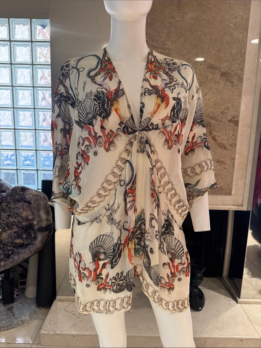 Roberto Cavalli Vintage Jewel Silk Tunic Top